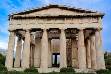 Atina, Yunanistan - 24 Ekim 2015: Atina 'daki Hephaestus Tapınağı, Yunanistan' daki antik kalıntılar.