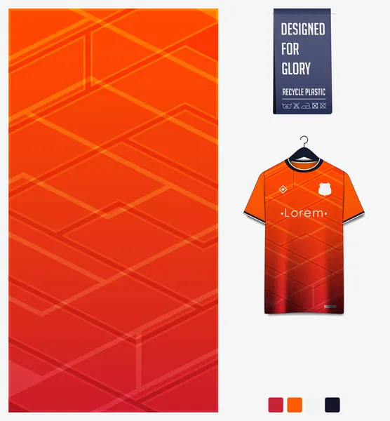 Projeto Padrão Camisa Futebol Padrão Geométrico Fundo Laranja Para Kit — Vetor de Stock