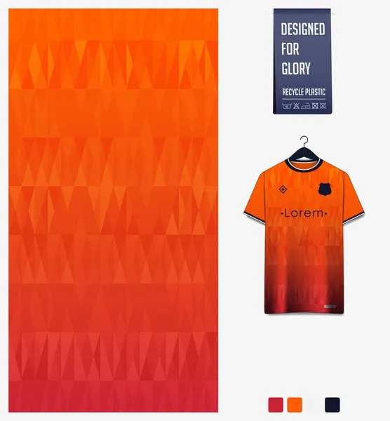 Diseño Patrón Camiseta Fútbol Patrón Geométrico Sobre Fondo Naranja Para — Archivo Imágenes Vectoriales