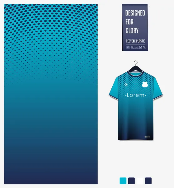Modèle Maillot Football Design Motif Géométrique Bleu Fond Pour Kit — Image vectorielle
