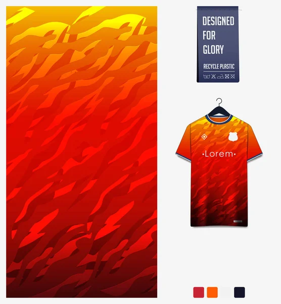 Design Fotbalového Dresu Abstraktní Vzor Oranžovém Pozadí Pro Fotbalovou Soupravu — Stockový vektor