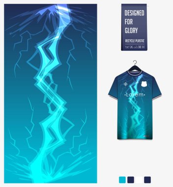 Soccer jersey pattern design. Abstract pattern on blue background for soccer kit, football kit, bicycle, e-sport, basketball, t-shirt mockup template. Fabric pattern. Abstract background. Vector Illustration. clipart