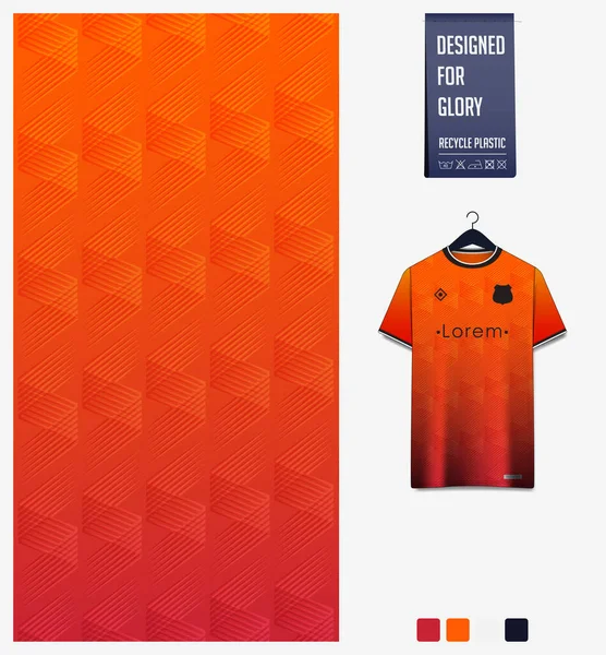Projeto Padrão Camisa Futebol Padrão Abstrato Fundo Laranja Para Kit — Vetor de Stock