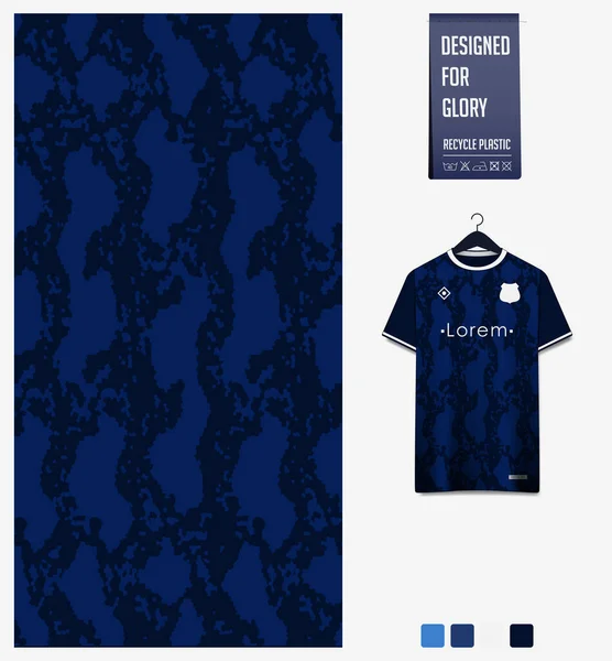 Soccer Jersey Pattern Design Snake Pattern Dark Blue Background Soccer — Vector de stock