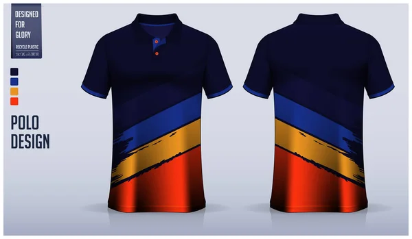 Blaues Polo Shirt Attrappen Design Für Fußballtrikots Fußballsets Golf Tennis — Stockvektor