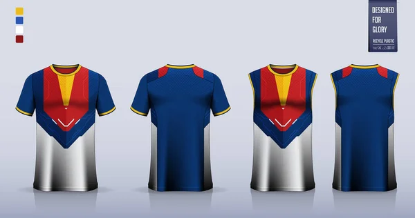 Maqueta Camiseta Diseño Plantilla Camiseta Deportiva Para Camiseta Fútbol Kit — Archivo Imágenes Vectoriales