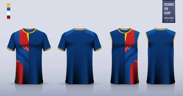Maqueta Camiseta Diseño Plantilla Camiseta Deportiva Para Camiseta Fútbol Kit — Archivo Imágenes Vectoriales