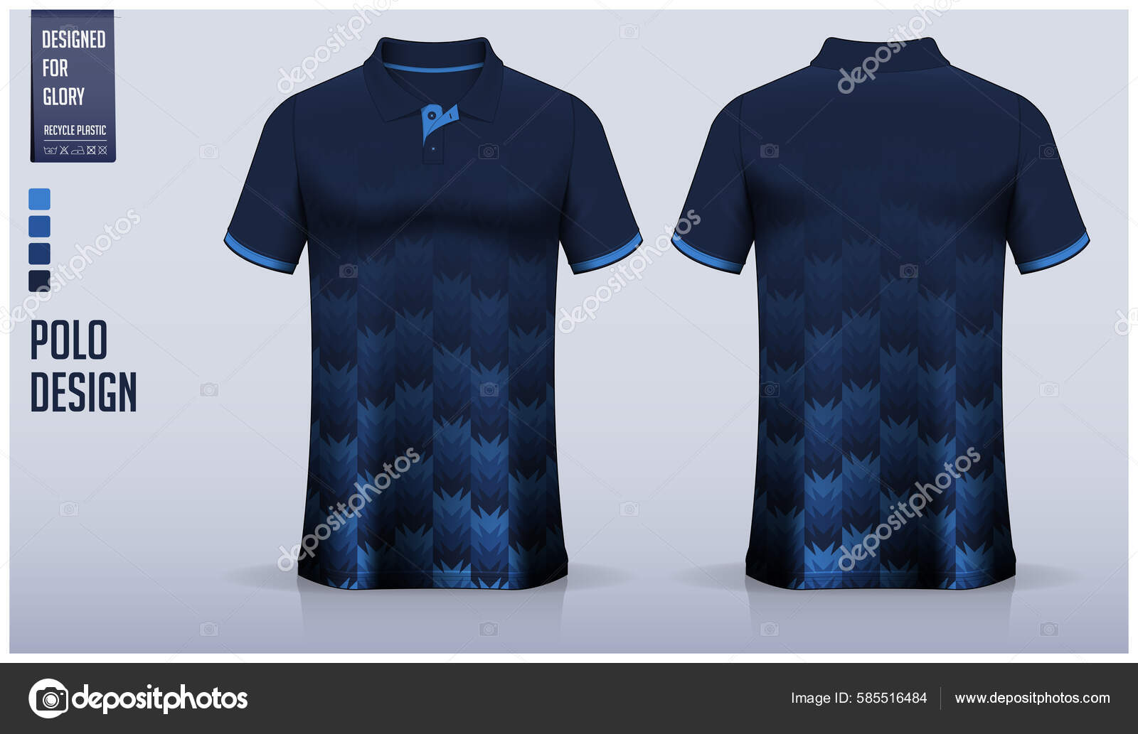Blue Polo Shirt Mockup Template Design Soccer Jersey Football Kit