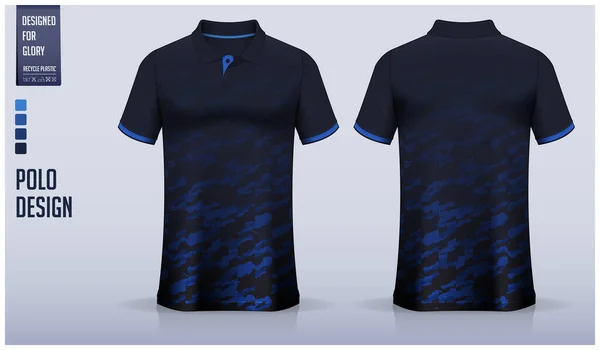 Blaues Polo Shirt Attrappen Design Für Fußballtrikots Fußballsets Golf Tennis — Stockvektor