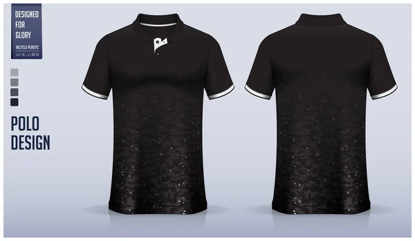 Schwarz Polo Shirt Mockup Vorlage Design Für Fußball Trikot Fußball — Stockvektor
