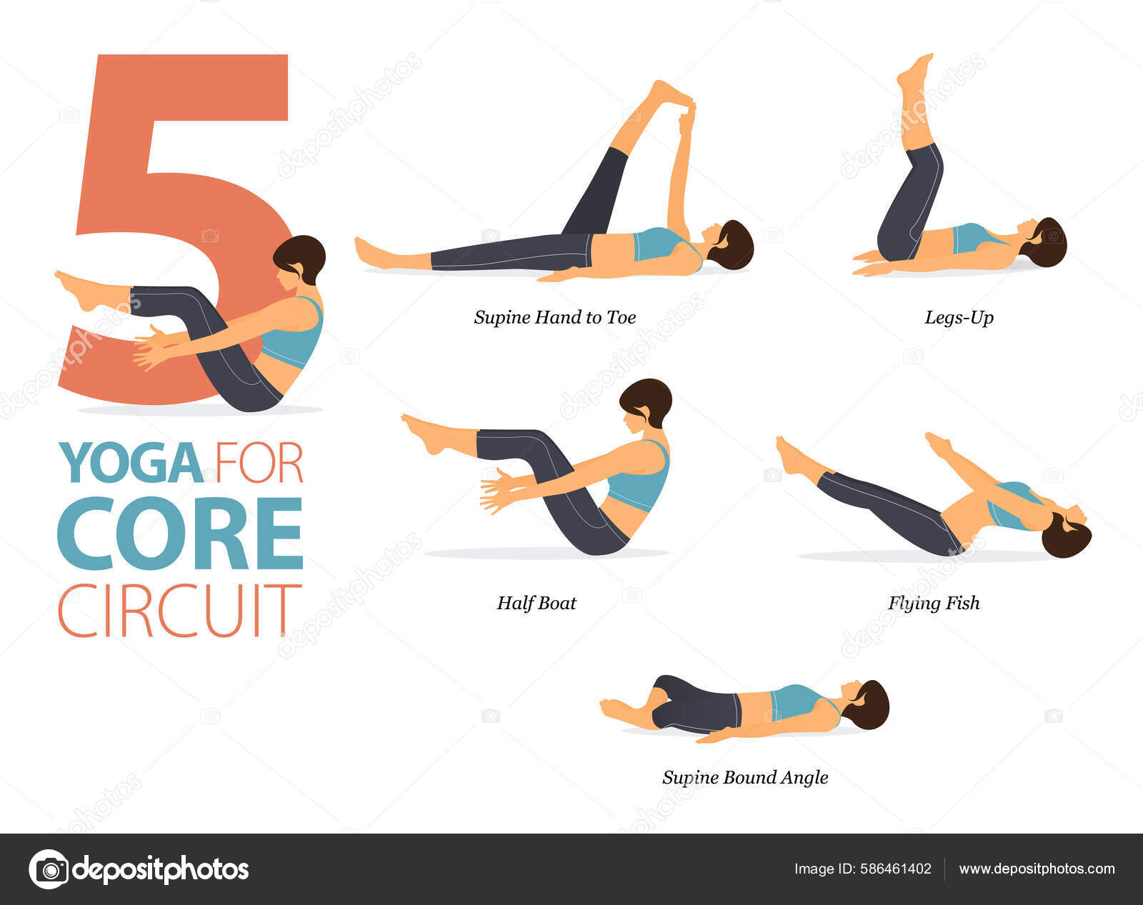Infographic Yoga Poses Workout Home Concept Yoga Flexibility
