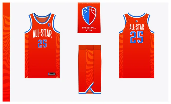 Basketball Uniform Mockup Template Design Basketball Club Basketball Jersey Basketball — Stockvector