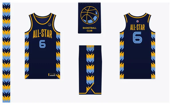 Basketball Uniform Mockup Template Design Basketball Club Basketball Jersey Basketball — 图库矢量图片