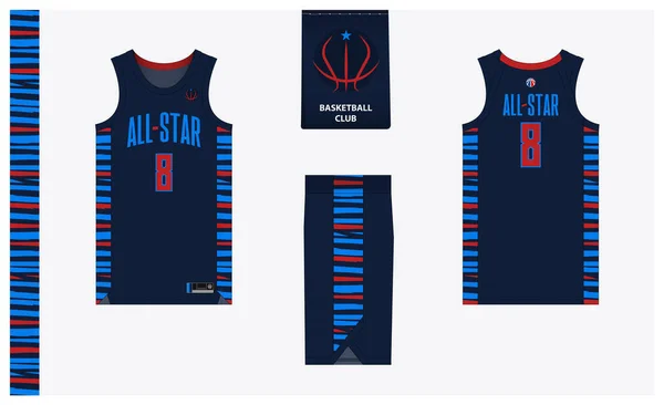 Basketball Uniform Mockup Template Design Basketball Club Basketball Jersey Basketball — Image vectorielle