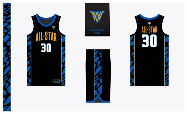 Basketball Uniform Mockup Template Design Basketball Club Basketball Jersey Basketball — 图库矢量图片