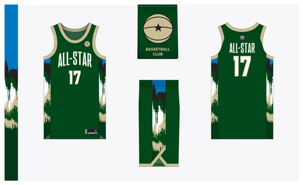 Basketball Uniform Mockup Template Design Basketball Club Basketball Jersey Basketball — 스톡 벡터