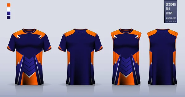 Blue Shirt Mockup Sport Shirt Template Design Soccer Jersey Football — Archivo Imágenes Vectoriales