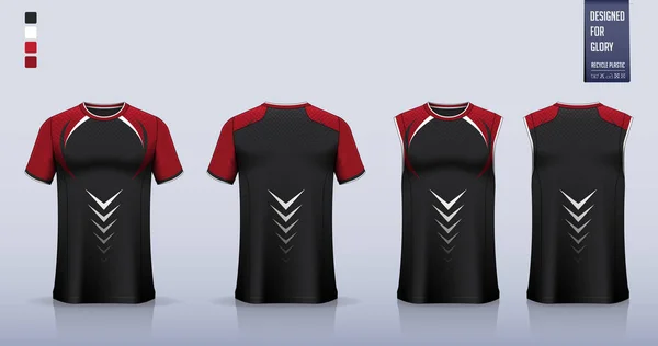 Black Shirt Mockup Sport Shirt Template Design Soccer Jersey Football — Archivo Imágenes Vectoriales