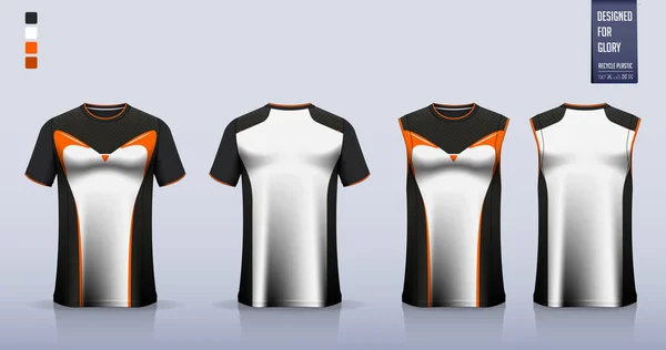 White Shirt Mockup Sport Shirt Template Design Soccer Jersey Football — 스톡 벡터