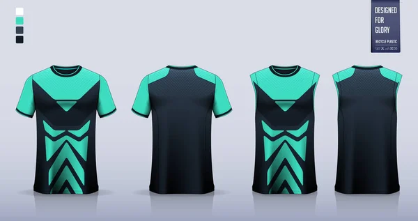Green Shirt Mockup Sport Shirt Template Design Soccer Jersey Football — Archivo Imágenes Vectoriales
