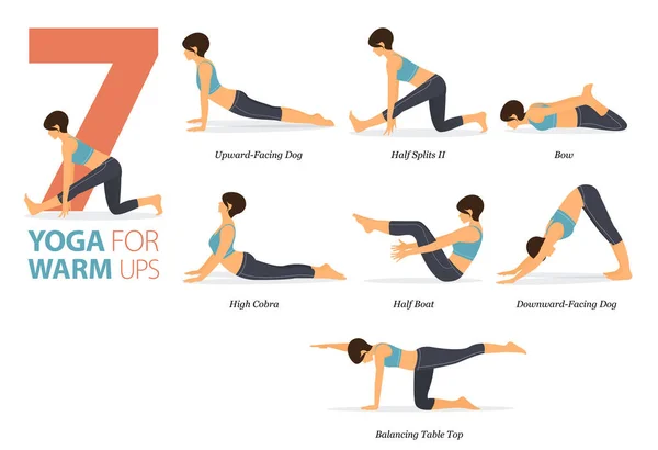 Infographic Yoga Poses Workout Concept Stress Relief Flat Design
