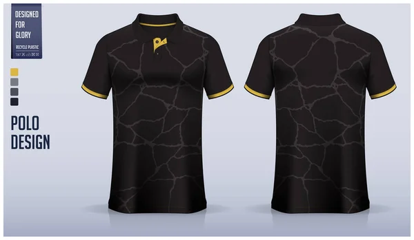 Black Polo Shirt Mockup Template Design Soccer Jersey Football Kit — Vettoriale Stock