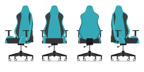 Gaming Chair Office Chair Various Points View Ergonomic Chair Front — Vector de stock