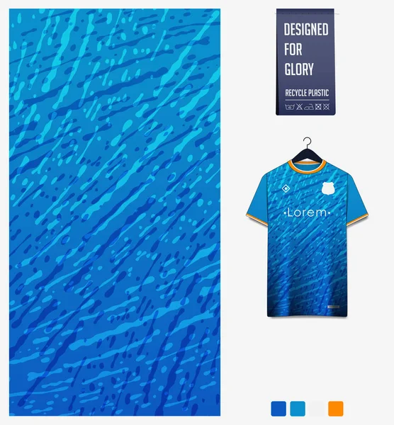 Soccer Jersey Pattern Design Brushstroke Pattern Blue Background Soccer Kit — Archivo Imágenes Vectoriales