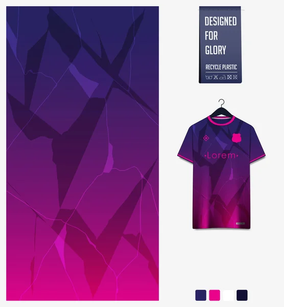 Soccer Jersey Pattern Design Kintsugi Pattern Violet Background Soccer Kit — Stok Vektör