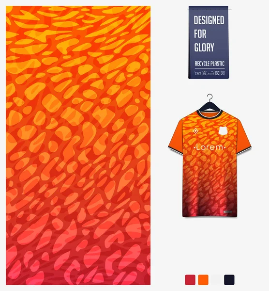 Soccer Jersey Pattern Design Fluid Pattern Orange Background Soccer Kit — Archivo Imágenes Vectoriales