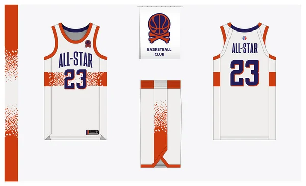 Basketball Uniform Mockup Template Design Basketball Club Basketball Jersey Basketball — Stock Vector