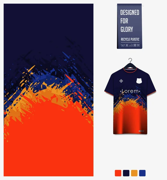 Diseño Patrón Camiseta Fútbol Patrón Pincelada Sobre Fondo Azul Para — Archivo Imágenes Vectoriales