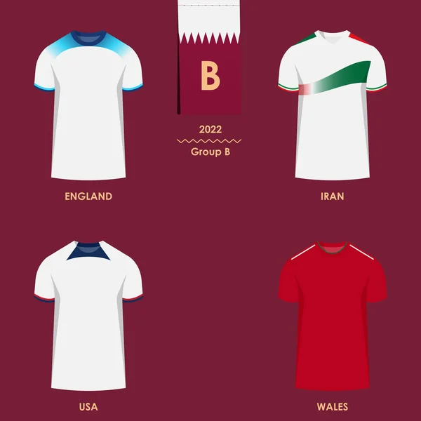 Calendario Partidos Grupo Inglaterra Irán Estados Unidos Gales Cuadro Resultados — Vector de stock