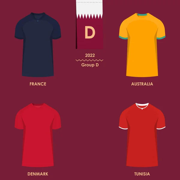 Calendario Partidos Grupo Francia Australia Dinamarca Túnez Cuadro Resultados Del — Vector de stock