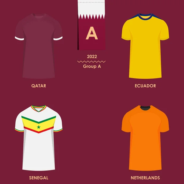 Maç Programı Brezilya Ekvador Senegal Hollanda 2022 Final Sonuç Tablosu — Stok Vektör