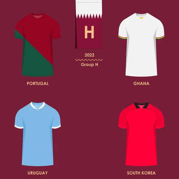 Calendario Partidos Grupo Portugal Ghana Uruguay Corea Del Sur Cuadro — Vector de stock