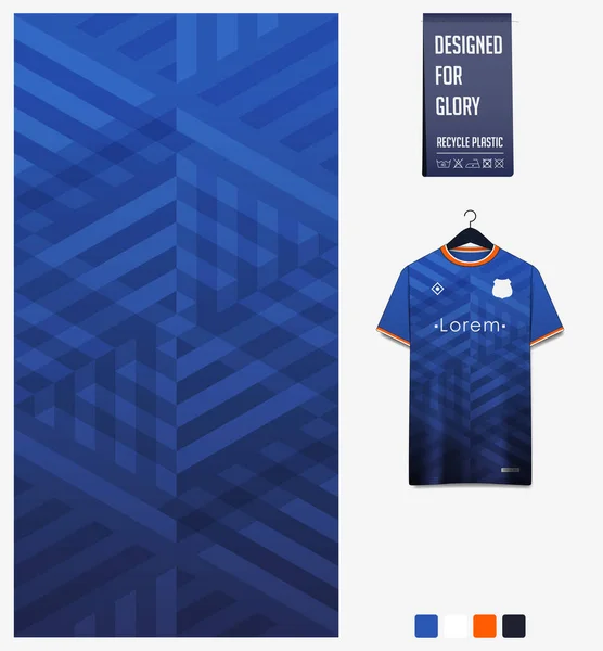 Modèle Maillot Football Design Modèle Géométrique Sur Fond Bleu Pour — Image vectorielle