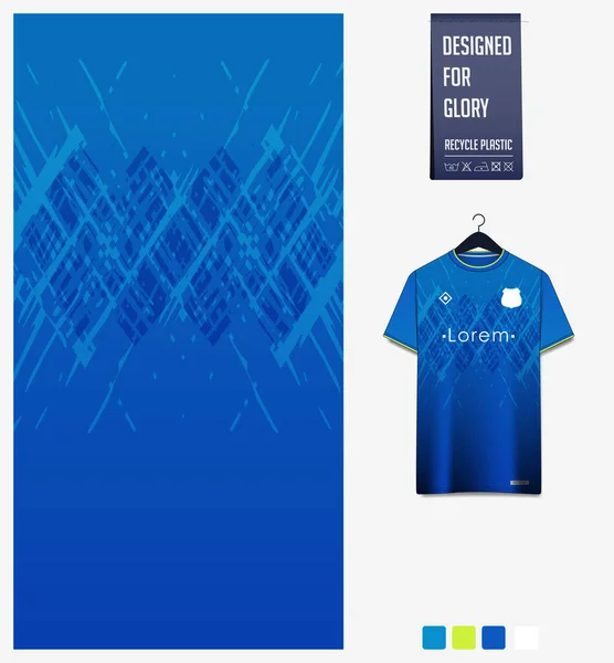 Modèle Maillot Football Design Modèle Coup Pinceau Sur Fond Bleu — Image vectorielle