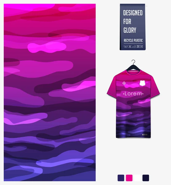 Diseño Patrón Camiseta Fútbol Patrón Fluido Sobre Fondo Violeta Para — Archivo Imágenes Vectoriales