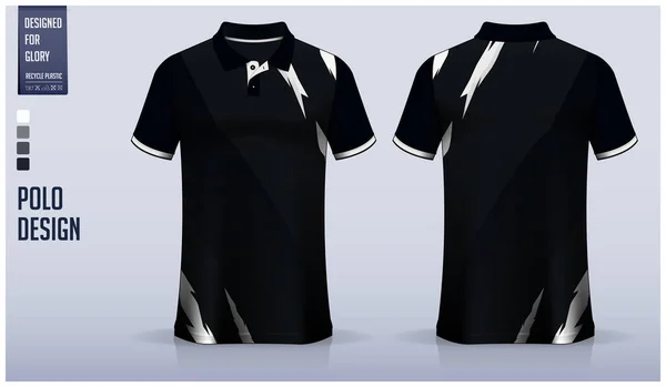 Schwarz Polo Shirt Mockup Vorlage Design Für Fußball Trikot Fußball — Stockvektor