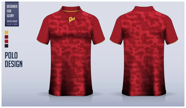 Rotes Polo Shirt Attrappen Design Für Fußballtrikots Fußballsets Golf Tennis — Stockvektor