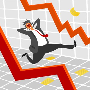 The crisis on the stock exchange and all the panic. clipart