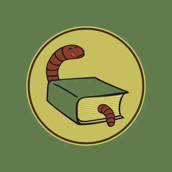 Boek worm — Stockvector