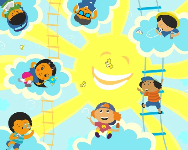 Camp solaire pour enfants — Image vectorielle