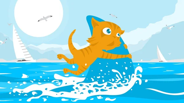 Pescador gato — Vector de stock