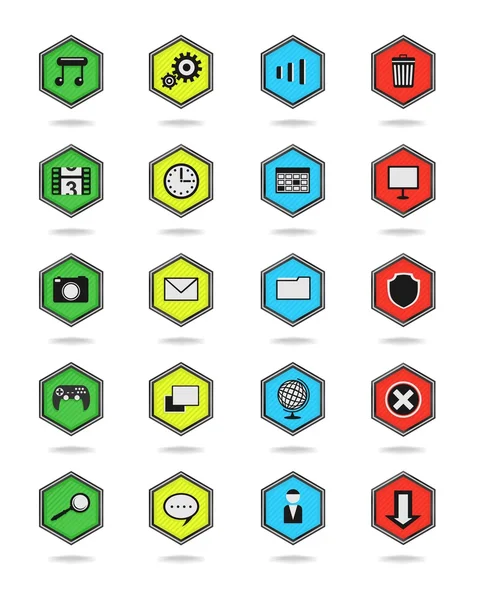 Icônes hexagone — Image vectorielle