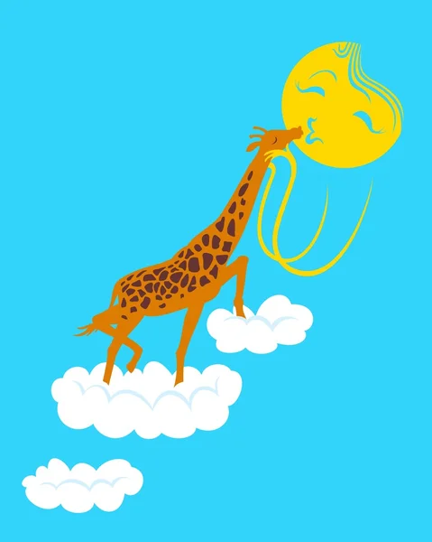 Žirafa miluje slunce — Stockový vektor