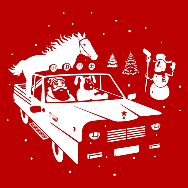 Kerstmis pick-up — Stockvector