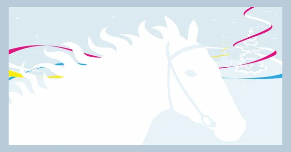 Hevonen ja talvi — vektorikuva