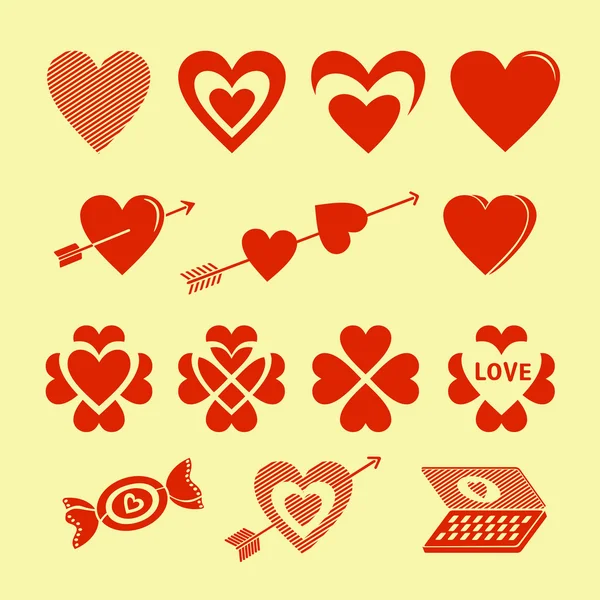 Aşk sembolleri — Stok Vektör